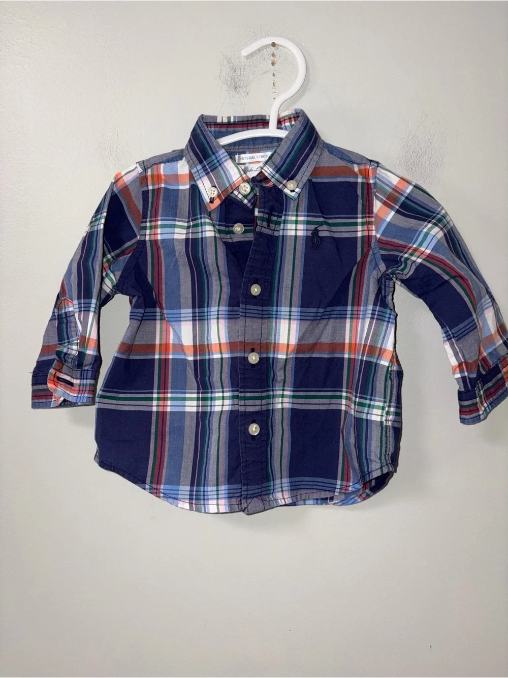 Ralph Lauren Blue Plaid Collared Long Sleeve Button Up Boys 6M